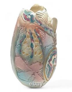 Gail Markiewicz Studio Handcraft Art Pottery 11 Patchwork Clay Vessel Vase Vtg