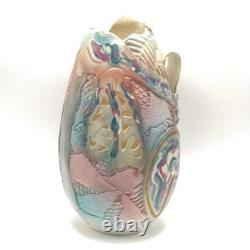 Gail Markiewicz Studio Handcraft Art Pottery 11 Patchwork Clay Vessel Vase Vtg