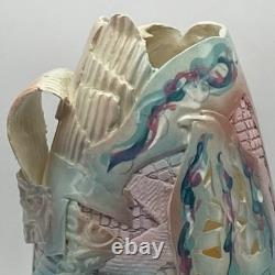 Gail Markiewicz Studio Handcraft Art Pottery 11 Patchwork Clay Vessel Vase Vtg