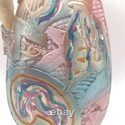 Gail Markiewicz Studio Handcraft Art Pottery 11 Patchwork Clay Vessel Vase Vtg