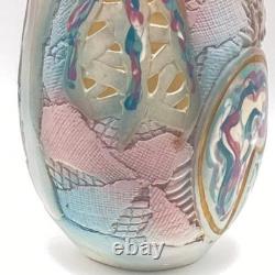 Gail Markiewicz Studio Handcraft Art Pottery 11 Patchwork Clay Vessel Vase Vtg