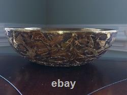 Gene Lodi Bowl Studio Pottery Vtg MCM Modern Signed Numbered Large Brown Gold