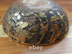 Gene Lodi Bowl Studio Pottery Vtg MCM Modern Signed Numbered Large Brown Gold