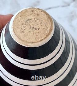 Geoffrey Maund Striped England Studio Pottery Vase Vessel Vtg Retro Modern Mcm