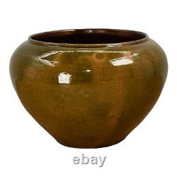 George Ohr Biloxi 1880s-1909 Studio Art Pottery Brown Green Ceramic Vase