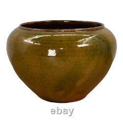 George Ohr Biloxi 1880s-1909 Studio Art Pottery Brown Green Ceramic Vase