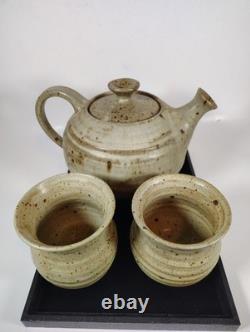 George Scatchard Signed Studio Pottery Tea Set Teapot 2 Cups Vermont Vintage