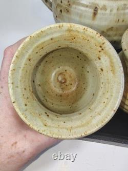George Scatchard Signed Studio Pottery Tea Set Teapot 2 Cups Vermont Vintage