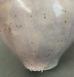 Gerald Hong Vintage Studio Pottery Raku Vessel Large Purple Asian Vase 10