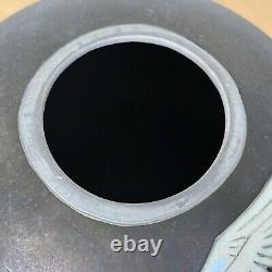 Giusti Studio Art Raku Pottery Egret Flying Globe Vase circa 1990 Vintage