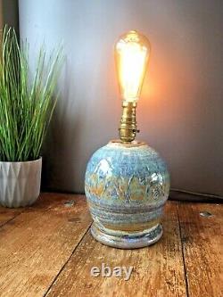 Gorgeous Retro 60's 70's Studio Pottery Lustre Glazed Bulbous Lamp Base Vintage