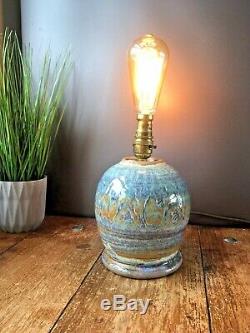 Gorgeous Retro 60's 70's Studio Pottery Lustre Glazed Bulbous Lamp Base Vintage