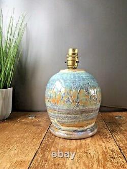 Gorgeous Retro 60's 70's Studio Pottery Lustre Glazed Bulbous Lamp Base Vintage