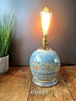 Gorgeous Retro 60's 70's Studio Pottery Lustre Glazed Bulbous Lamp Base Vintage