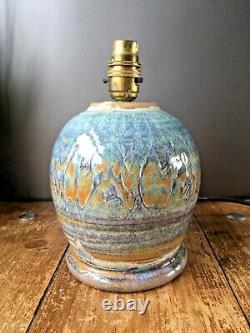 Gorgeous Retro 60's 70's Studio Pottery Lustre Glazed Bulbous Lamp Base Vintage