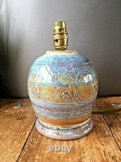 Gorgeous Retro 60's 70's Studio Pottery Lustre Glazed Bulbous Lamp Base Vintage