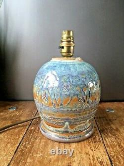 Gorgeous Retro 60's 70's Studio Pottery Lustre Glazed Bulbous Lamp Base Vintage