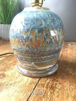 Gorgeous Retro 60's 70's Studio Pottery Lustre Glazed Bulbous Lamp Base Vintage