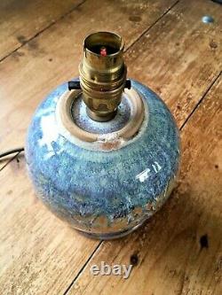 Gorgeous Retro 60's 70's Studio Pottery Lustre Glazed Bulbous Lamp Base Vintage