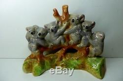 Group Of Koalas In Gum Tree Branch Australian Pottery Ceramic Studio Vintage