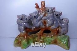 Group Of Koalas In Gum Tree Branch Australian Pottery Ceramic Studio Vintage