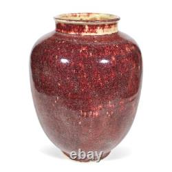 Gusso Reuss German Studio Art Pottery Vase Oxblood Copper Red Vintage Germany