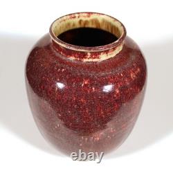 Gusso Reuss German Studio Art Pottery Vase Oxblood Copper Red Vintage Germany