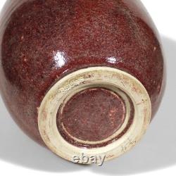 Gusso Reuss German Studio Art Pottery Vase Oxblood Copper Red Vintage Germany