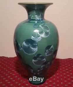 HAWAIIAN CELADON vtg studio art pottery vase buckingham crystalline kona coffee