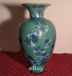 HAWAIIAN CELADON vtg studio art pottery vase buckingham crystalline kona coffee