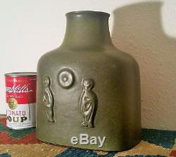 HS vtg california pottery mcm scandinavian studio vase danish figural bottle jar