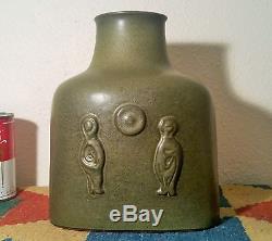 HS vtg california pottery mcm scandinavian studio vase danish figural bottle jar