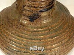 HUGE Vintage KAREN KARNES Stoneware Studio Art Pottery Salt Glaze Vessel Vase