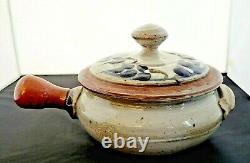 Handcrafted Studio Pottery Lidded Vegetable Steamer Pot Mystery Artist Signed