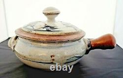 Handcrafted Studio Pottery Lidded Vegetable Steamer Pot Mystery Artist Signed