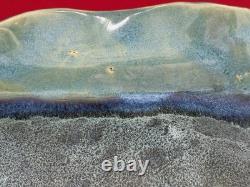 Handmade ART POTTERY SALLY DOUGLAS VINTAGE TRAY PLATTER 3-D Coastal Theme