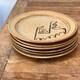 Handmade Studio Art Pottery Plate Set of 6 Hand-painted Abstract Designs