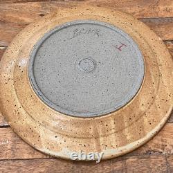 Handmade Studio Art Pottery Plate Set of 6 Hand-painted Abstract Designs