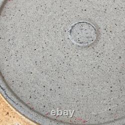 Handmade Studio Art Pottery Plate Set of 6 Hand-painted Abstract Designs