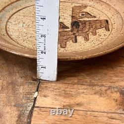 Handmade Studio Art Pottery Plate Set of 6 Hand-painted Abstract Designs