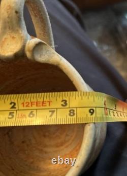 Handmade Studio Stoneware Pottery Pitcher & 6 Cups, Signed, 7-Piece Set