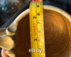 Handmade Studio Stoneware Pottery Pitcher & 6 Cups, Signed, 7-Piece Set