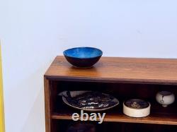 Harding Black Blue Texas Signed Studio Art Pottery Vessel Bowl Vase Vtg Mcm Rare