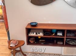 Harding Black Blue Texas Signed Studio Art Pottery Vessel Bowl Vase Vtg Mcm Rare