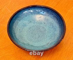Harding Black Blue Texas Signed Studio Art Pottery Vessel Bowl Vase Vtg Mcm Rare Harding Black Blue Texas Signed Studio Art Pottery Vessel Bowl Vase Vtg Mcm Rare