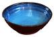 Harding Black Blue Texas Studio Art Pottery Vessel Bowl Vtg Mcm Rare