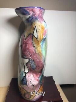 Harris Cies Studio Art Pottery Modern Abstract Vase Signed 1996