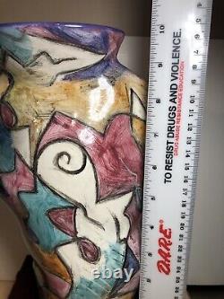 Harris Cies Studio Art Pottery Modern Abstract Vase Signed 1996