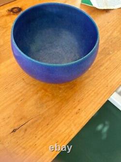 Henry Kendall Gernhardt signed studio pottery vintage blue bowl