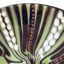 Herman August Kähler Stoneware Green Studio Art Bowl Signed Denmark 1960s-70s